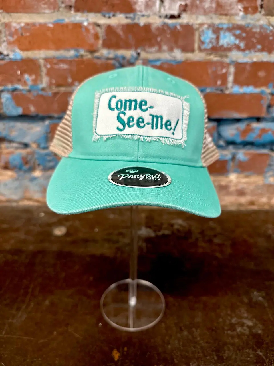 Come-See-Me-Festival-Souveniers-Hats-Teal-Hat-Front